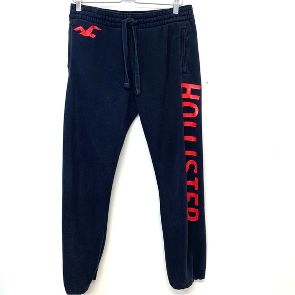 Hollister Other - Hollister Mens  Sweatpants Y2K Medium  Lounge  Blue Red Spell Out Pockets Casual